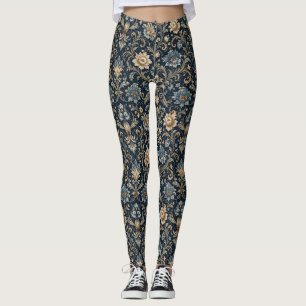 Decorative Luxury Floral Ornamentation Leggings