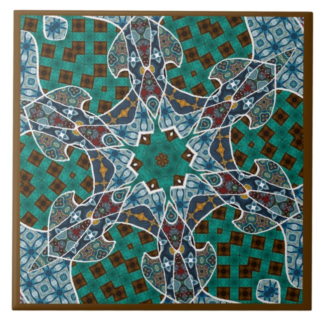 Decorative Mandala Ceramic Tile (Front)