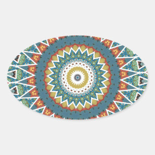 Decorative Mandala Oval Sticker
