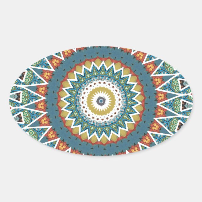  Decorative Mandala Oval Sticker (Front)