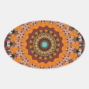 Decorative Mandala Oval Sticker