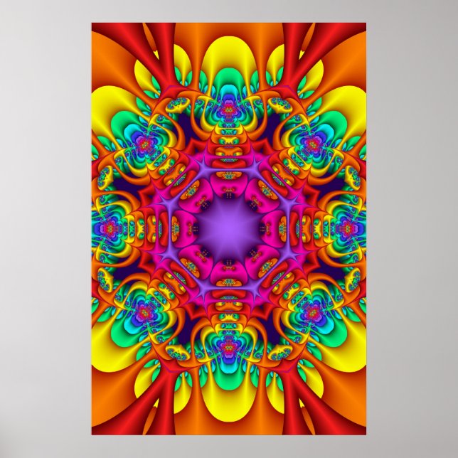 Decorative mandala poster in rainbow colours (Front)