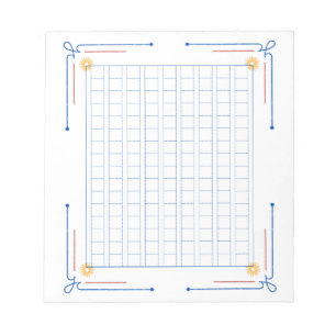 Decorative manuscript paper <Blue> 144 words [bl01 Notepad