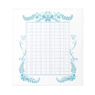 Decorative manuscript paper <Blue> 144 words [bl02 Notepad