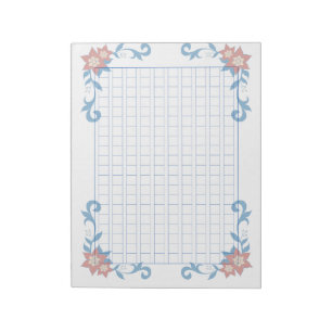 Decorative manuscript paper <Blue> 200 words [bl06 Notepad