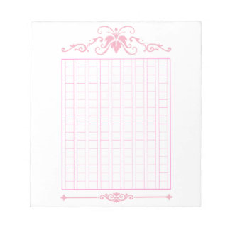 Decorative manuscript paper <Pink> 144 words [pk01 Notepad