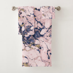 Decorative marble on  bath towel set