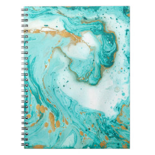 Decorative marble texture. Abstract painting. Turq Notebook