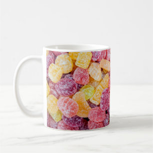 Decorative marmalade candy yellow and orange jelly coffee mug
