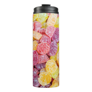Decorative marmalade candy yellow and orange jelly thermal tumbler