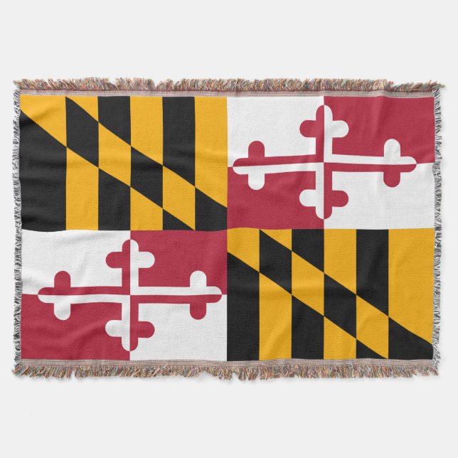 Decorative Maryland State Flag Throw Blanket (Front)