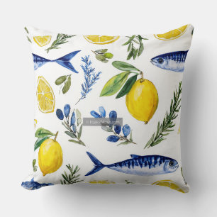 Decorative Mediterranea Summer Patter Throw Pillow