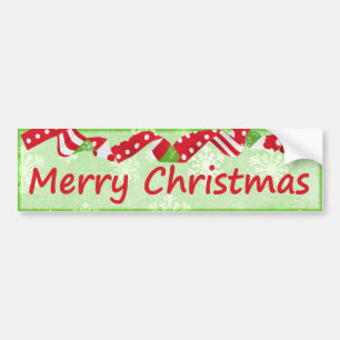 Decorative Merry Christmas Festive Holiday Bumper Sticker