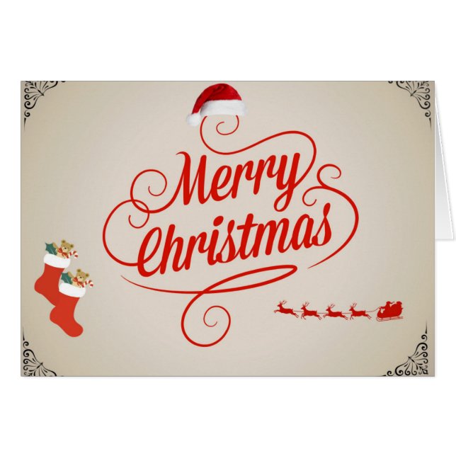 Decorative Merry Christmas Happy Holiday (Front Horizontal)