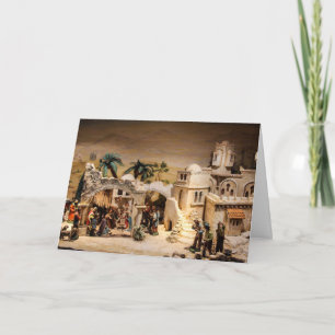 Decorative Merry Christmas Nativity Scene Holiday Card