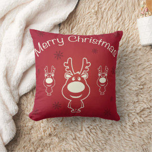 Decorative Merry Christmas Red Modern Cushion