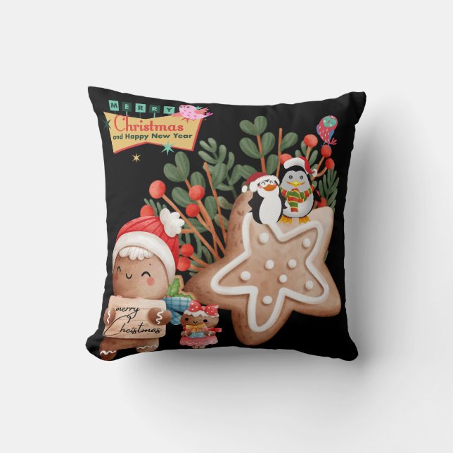 Decorative Merry Christmas Santa Cushion (Front)