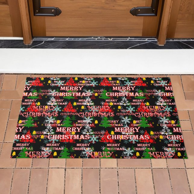 Decorative Merry Christmas Text Pattern Design  Doormat (Creator Uploaded)