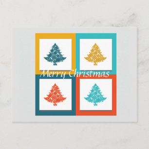 Decorative Merry Christmas Tree Holiday Postcard
