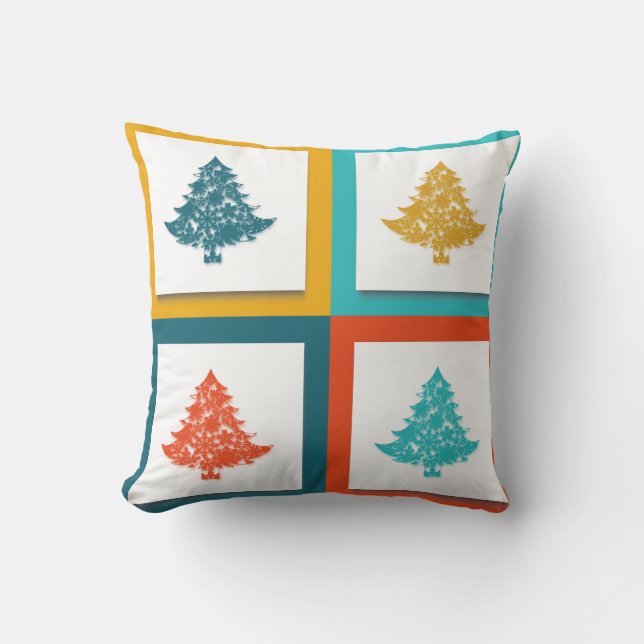 Decorative Merry Christmas  Trees Cushion (Front)