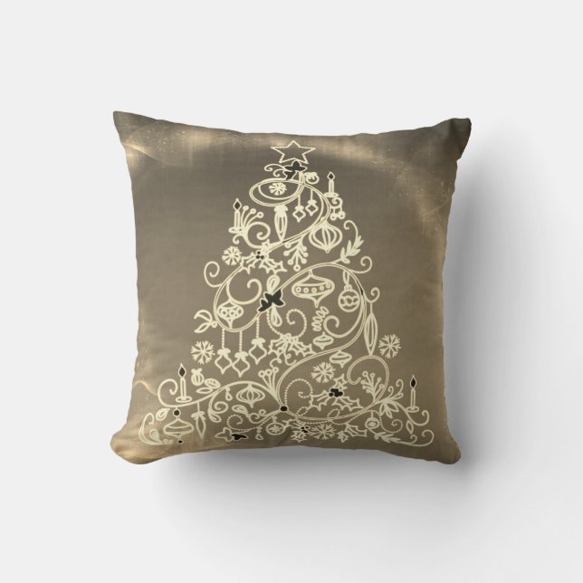 Decorative Merry Christmas Trees Stars Cushion (Front)