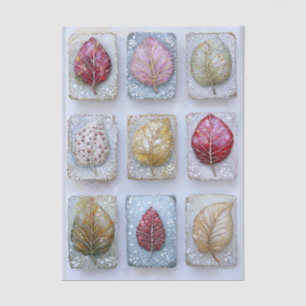 Decorative Mixed Media Leaf Panels ER8L Decoupage Tissue Paper