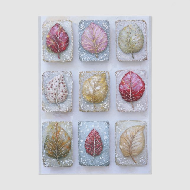 Decorative Mixed Media Leaf Panels ER8L Decoupage Tissue Paper (Front)