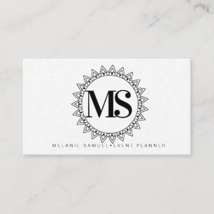 Decorative Modern Circular Logo Event Planner Business Card