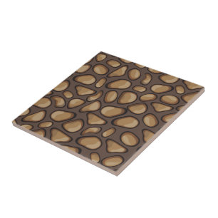 Decorative modern fun hand drawn stones Brown Tile