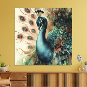 Decorative Modern Stylish Peacock Canvas Print