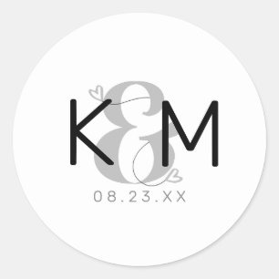 Decorative Modern Wedding ID887 Classic Round Sticker