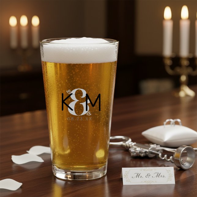 Decorative Modern Wedding Monogram ID887 Glass (Creator Uploaded)