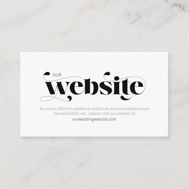 Decorative Modern Wedding Website ID887 Enclosure Card (Front)