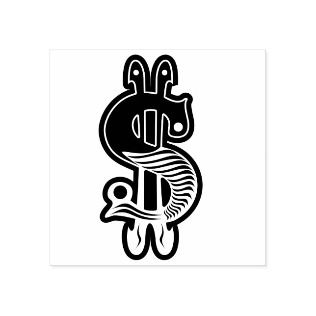 Decorative Money symbol Rubber Stamp (Imprint)