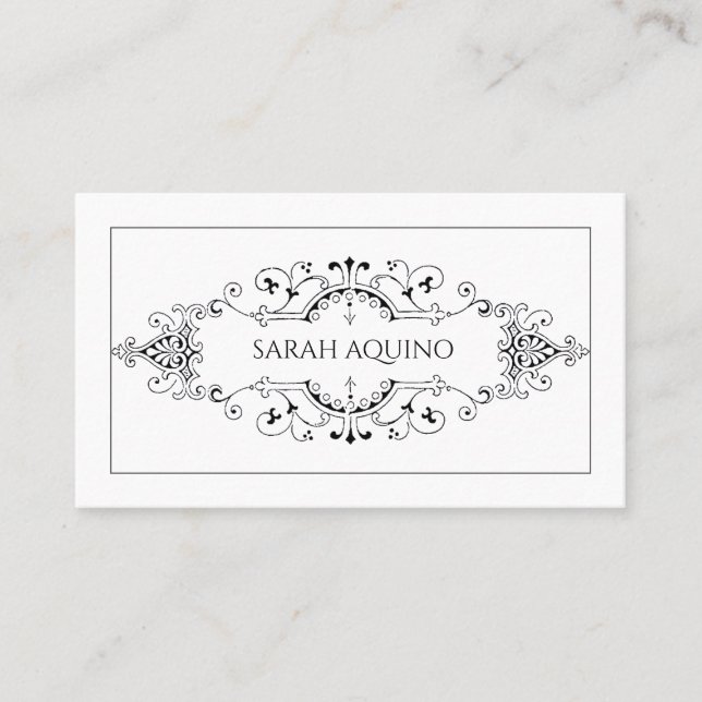 Decorative Monogram Banner Calling Card (Front)