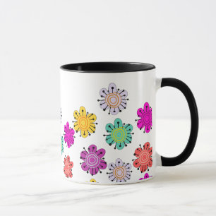 Decorative Multicolored Flowers Mug