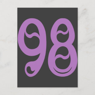 DECORATIVE NUMBER 98 POSTCARD