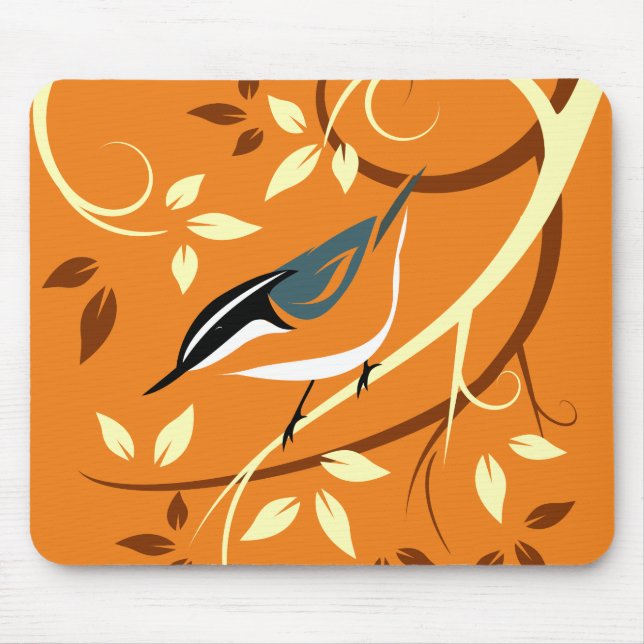 Decorative Nuthatch Bird Mouse Mat (Front)