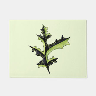 Decorative Oak Leaf With Tattoos Doormat