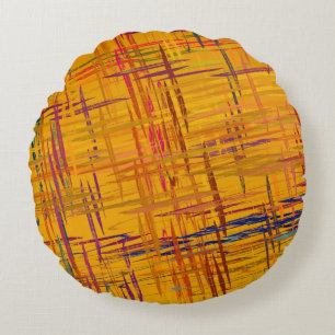 Decorative oil painting. Vibrant dynamic art. 2d i Round Cushion