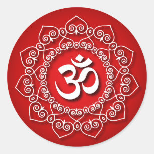 Decorative Om Design Classic Round Sticker