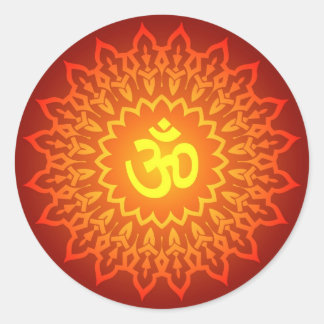 Decorative Om Design Classic Round Sticker