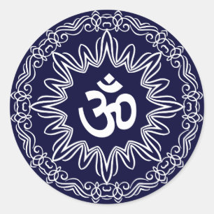 Decorative Om Design Classic Round Sticker