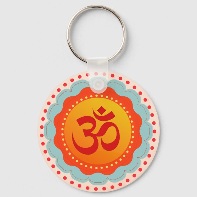 Decorative Om  Key Ring (Front)