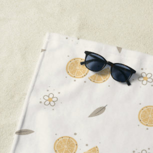 Decorative Orange Slice Print Beach Towel