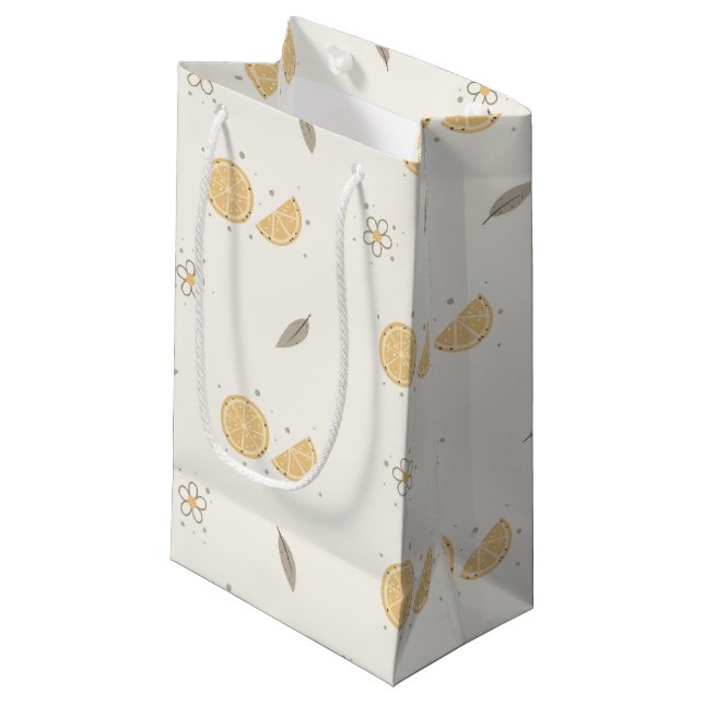 Decorative Orange Slice Print Gift Bag (Front Angled)