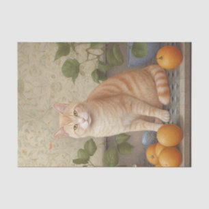 Decorative Orange Tabby Cat Tissue Paper