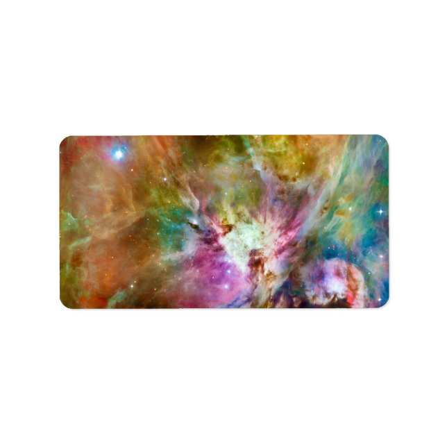 Decorative Orion Nebula Galaxy Space Photo Label (Front)