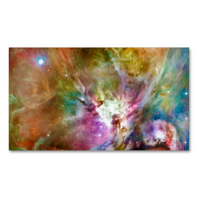 Decorative Orion Nebula Galaxy Space Photo Magnetic Business Card (Front)