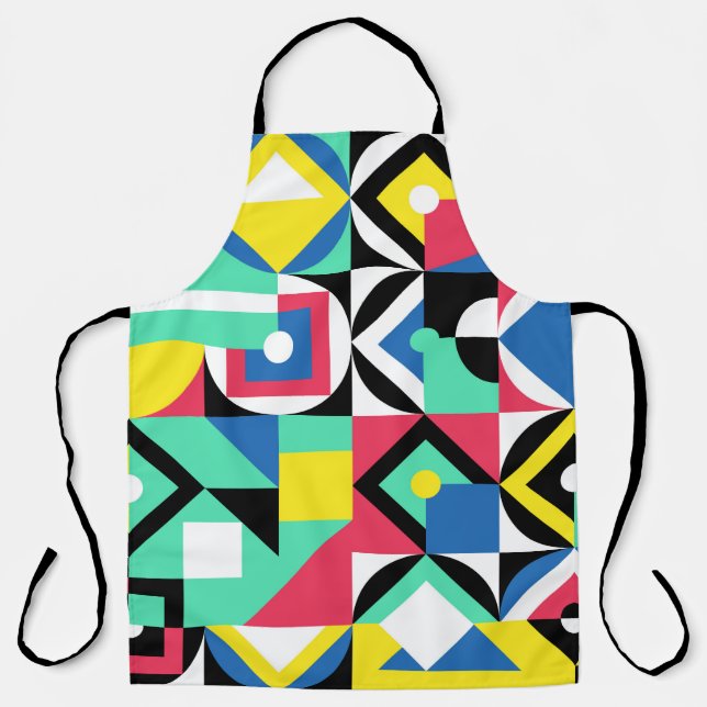 Decorative ornament of geometric shapes. Colourful Apron (Front)